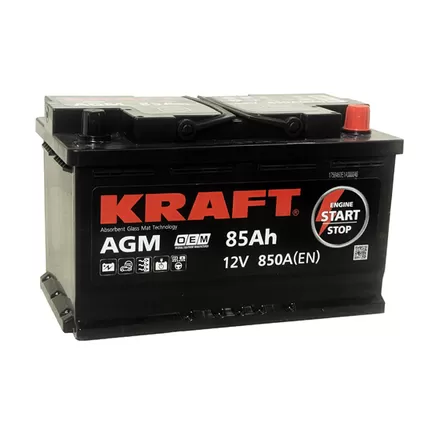 Kraft AGM 85 A/h 850 А R+ 315x175x190 мм