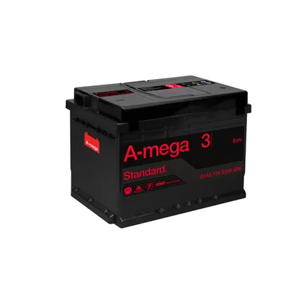 A-mega Standard 61 A/h 510 A R+ 242x175x175 мм (низкий)