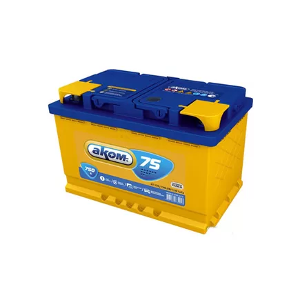 AKOM 75 A/h 750 A L+ 6CT-75 РУС 278x175x190 мм