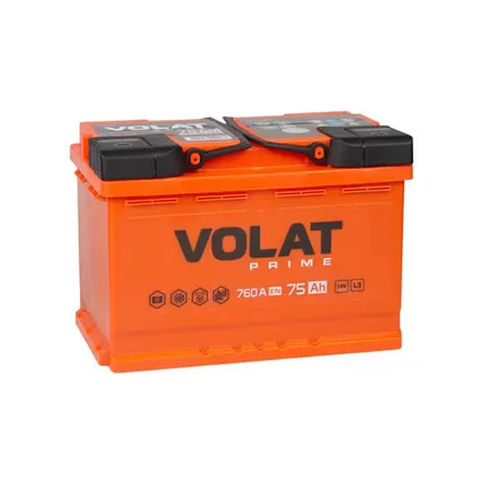 Volat Prime 75 A/h 760 A R+ 278x175x190 мм