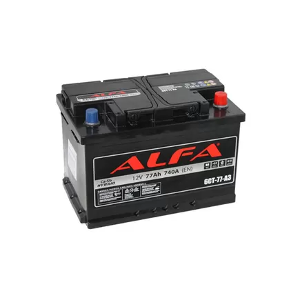 ALFA Hybrid 77 R 77 A/h 740 A R+ 278x175x190 мм