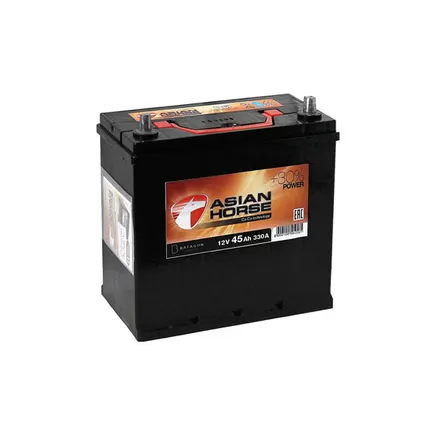 Asian Horse 45 A/h 330 A R+ борт тонк.кл.+адаптер 238x127x225 мм