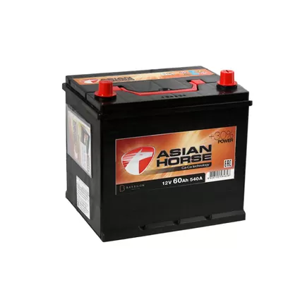 Asian Horse 60 A/h 540 A R+ борт. 230x175x225 мм