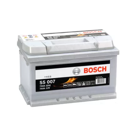 Bosch S5 007 74 А/h 750 А R+ (574 402 075) 278x175x175 мм (низкий)